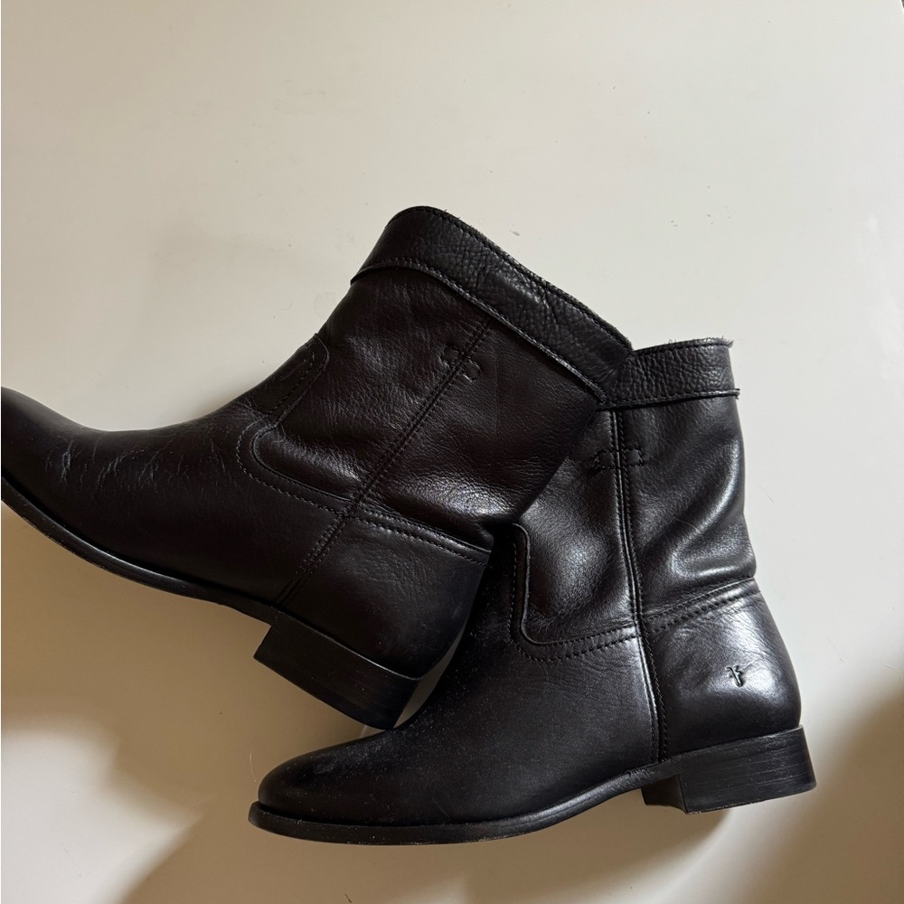 Frye Cara Roper Pull On Ankle Boots Black